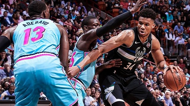 La defensa de Miami anuló a Antetokounmpo en triunfo ante Milwaukee