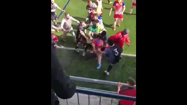 Partido del fútbol español derivó en batalla campal