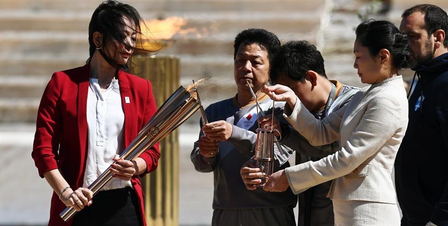 La antorcha de los Juegos Olímpicos de Tokio 2020 aterrizó en Japón