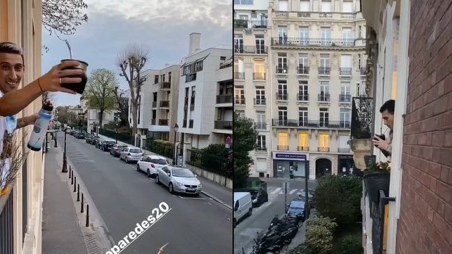 “Me estoy volviendo loco”: Angel Di María compartió mates con su vecino Leandro Paredes