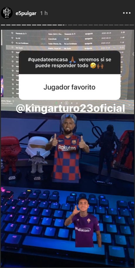 Erick Pulgar eligió a Arturo Vidal como su jugador favorito y el “Rey” le agradeció