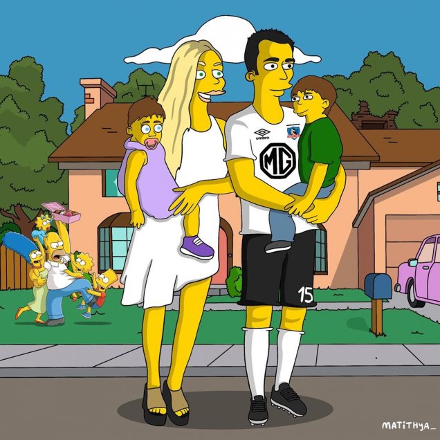 Véjar y Opazo también fueron caricaturizados como personajes de “Los Simpson”