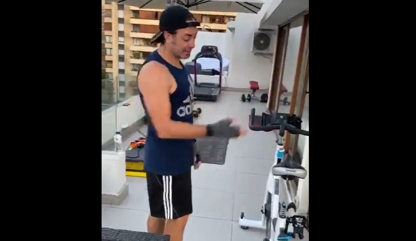 Nicolás Massú mostró el gimnasio que instaló en su terraza para pasar la cuarentena