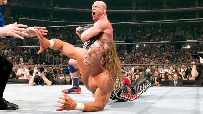 WWE recordó la épica lucha entre Kurt Angle y Shawn Michaels en Wrestlemania 21