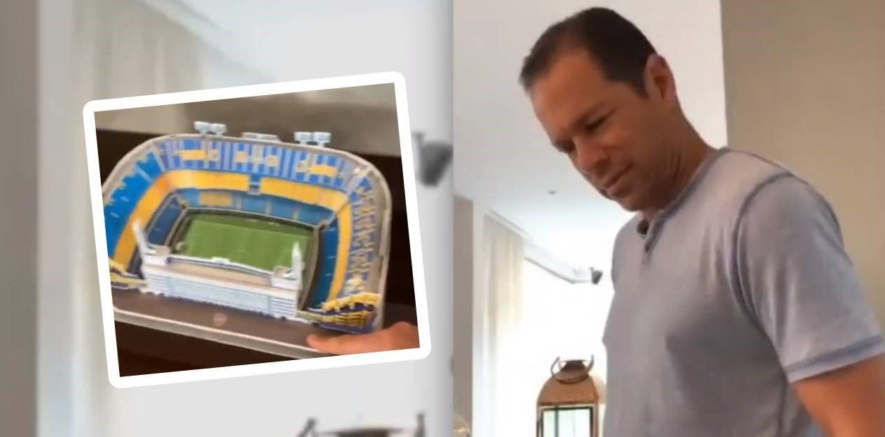 Mítico portero de Boca Juniors Oscar Córdoba armó su propia maqueta de la Bombonera