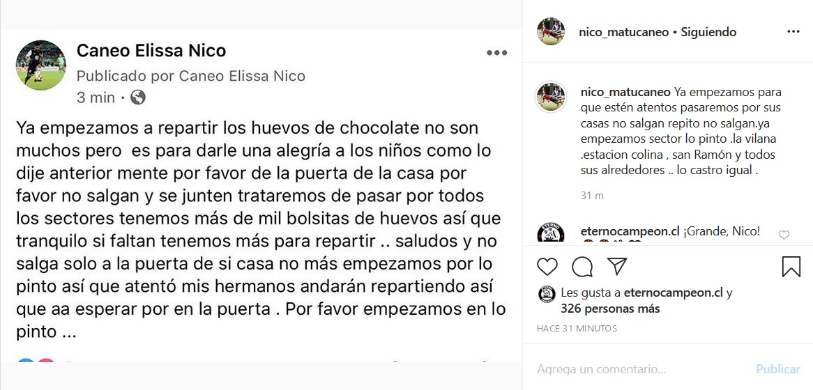 Nicolás Maturana repartirá huevos de chocolate a niños durante este viernes