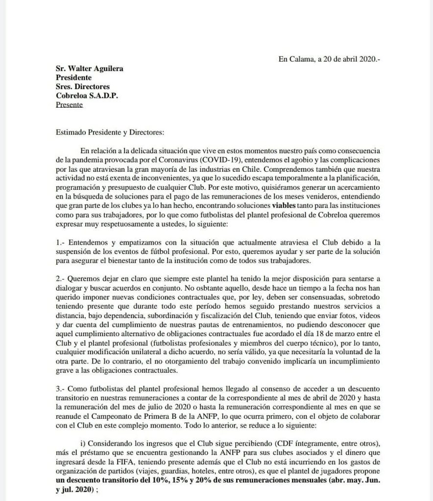 Controversia en Cobreloa: Jugadores y dirigentes se enfrentan por rebaja de sueldos