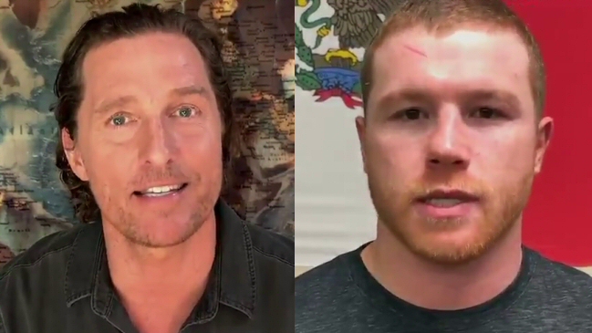 El llamado de Canelo Alvarez y Matthew McConaughey para promover el uso de mascarillas