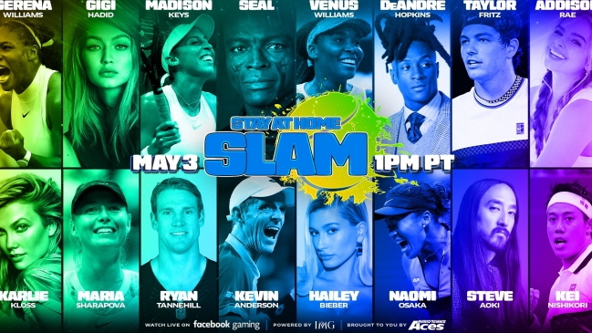 Figuras del tenis y del espectáculo participarán en el torneo virtual “Stay at Home Slam”