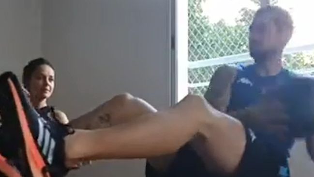 Gabriel Arias entrenó junto a “su mejor compañera” durante el aislamiento