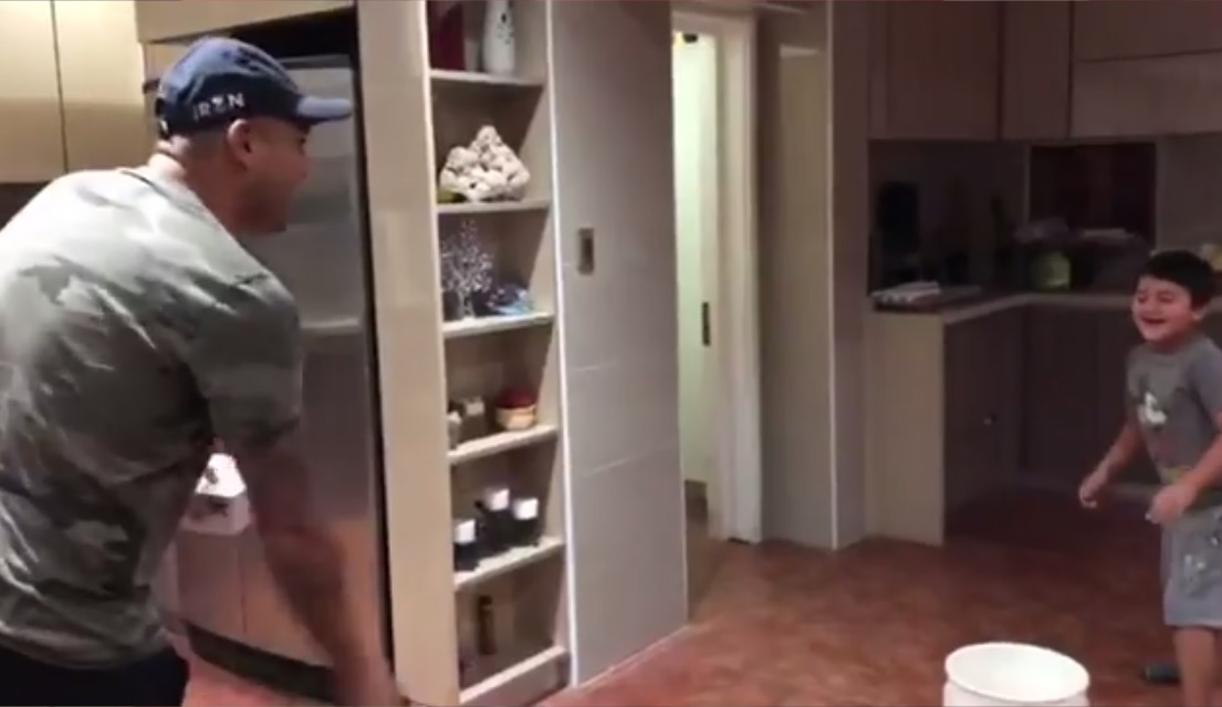 La divertida broma de Humberto Suazo a su pequeño hijo