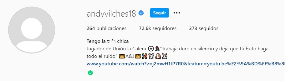 ¿Le hackearon la cuenta? Perfil de Instagram de Andrés Vilches sufrió curioso cambio de nombre