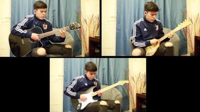 Hincha deslumbró con una perfecta interpretación del himno de la U con tres instrumentos