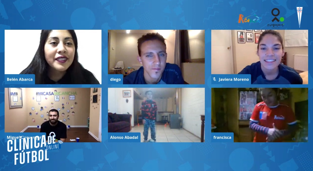 Jugadores y jugadoras de Universidad Católica realizaron inédita clínica de fútbol vía remota