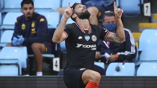 Olivier Giroud le dio la victoria a Chelsea sobre Aston Villa en la Premier League