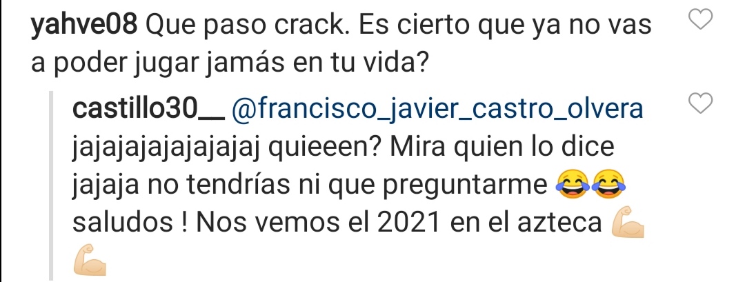 Nicolás Castillo desmintió a periodista mexicano que aseguró que no podrá volver a jugar