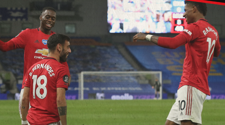 Bruno Fernandes lideró el triunfo de Manchester United con un doblete ante Brighton