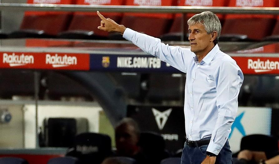 Quique Setién: Estoy bastante contento con el juego de Barcelona, no me siento discutido