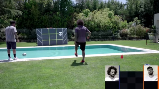 Lateral de Real Madrid Marcelo convirtió su patio en espectacular campo de entrenamiento