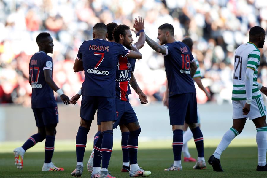 Mbappe y Neymar comandaron victoria de PSG ante Celtic en el Parque de los Príncipes