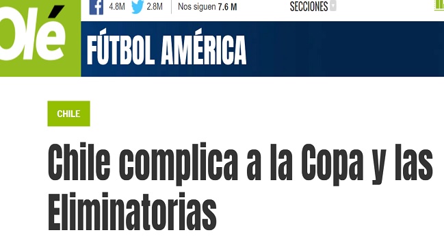 “Chile complica las eliminatorias”: La reacción de la prensa sudamericana por dichos del ministro Paris