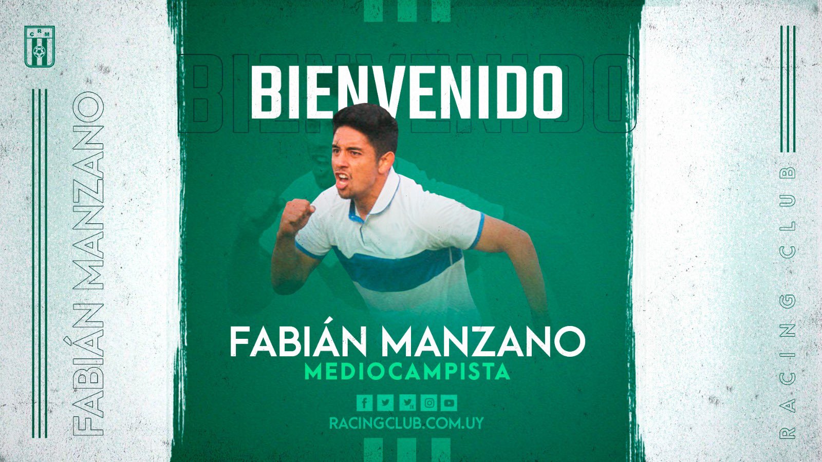 Racing de Montevideo anunció el fichaje del volante Fabián Manzano