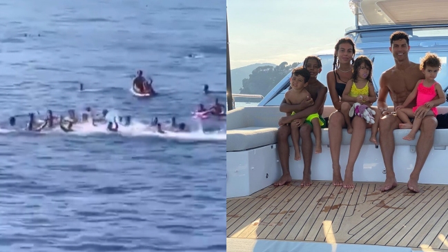 Hinchas nadaron hasta el yate de Cristiano Ronaldo y le cantaron por título de Juventus