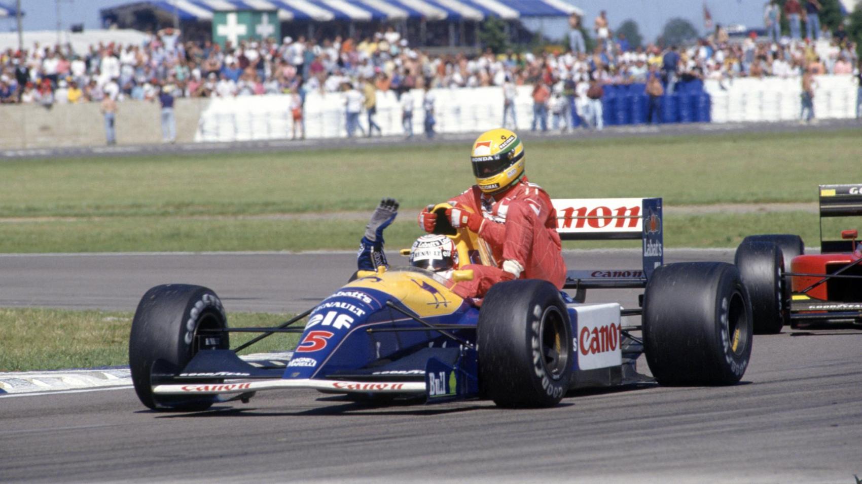 La F1 recordó el día que Nigel Mansell le dio un paseo a Ayrton Senna en Silverstone