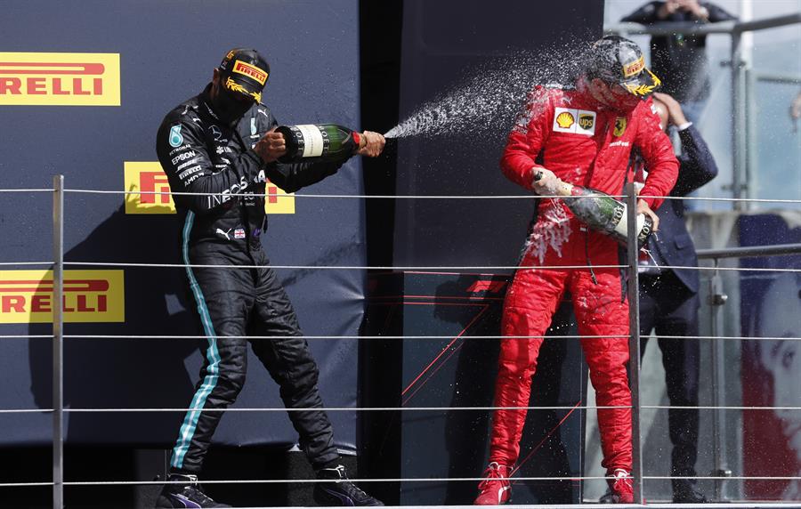 Así quedó el neumático pinchado de Lewis Hamilton en su triunfo en Gran Bretaña