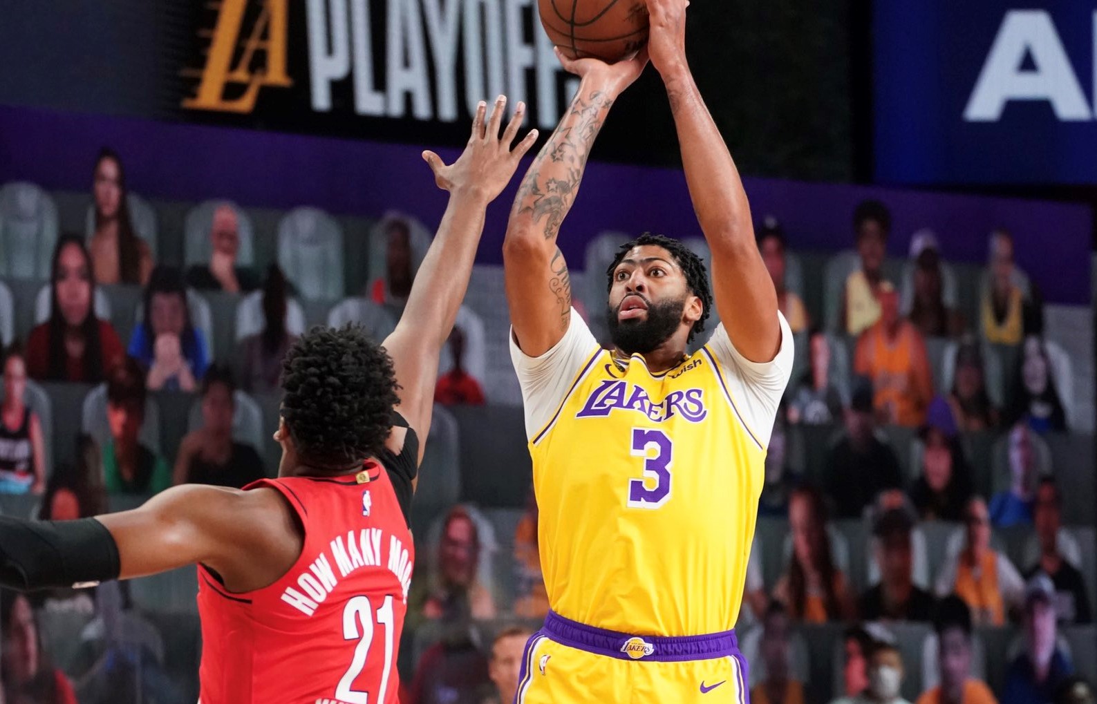 Anthony Davis lideró con un doble-doble el contundente triunfo de Los Lakers ante Portland