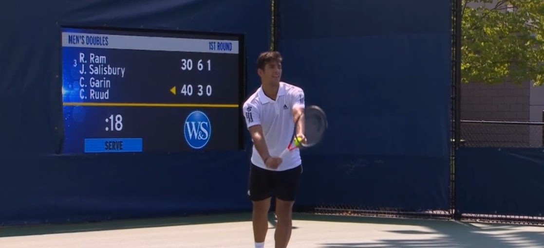 Cristian Garin volvió a la competencia con caída en el dobles del Masters de Cincinnati