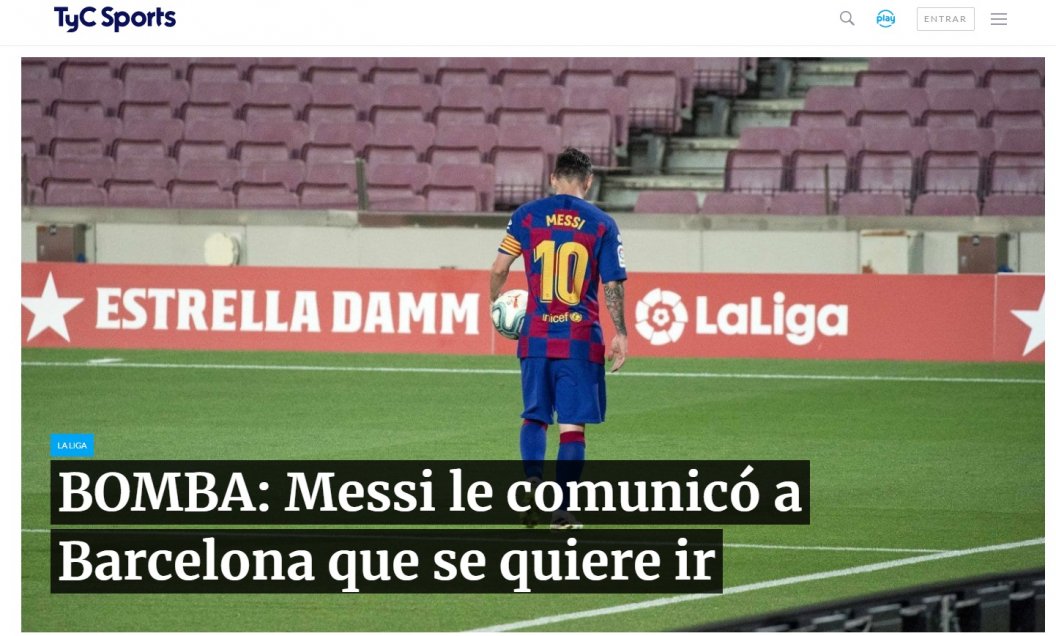 El anuncio de Lionel Messi acaparó las portadas de la prensa mundial