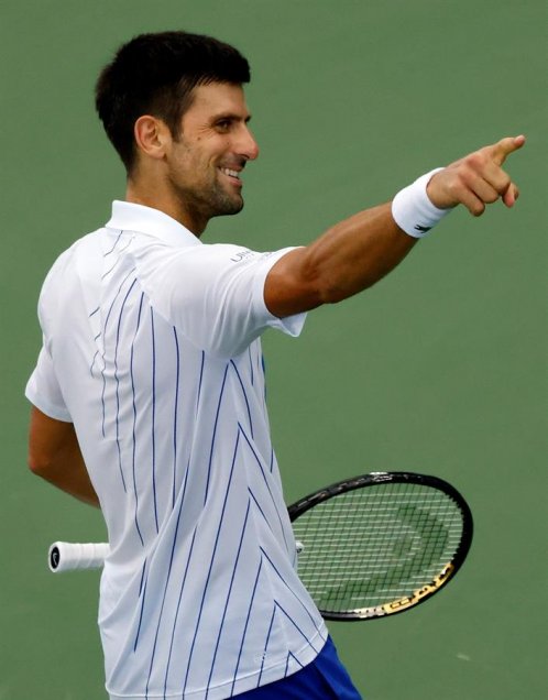 La celebración de Novak Djokovic tras alcanzar el título en Cincinnati