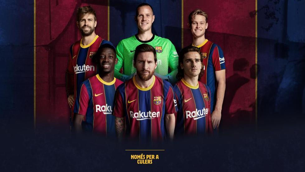FC Barcelona presentó su nueva camiseta con Messi en la foto
