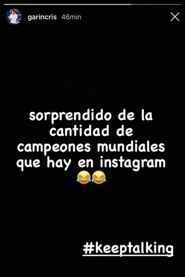 Garin respondió a las críticas: Sorprendido de la cantidad de campeones mundiales