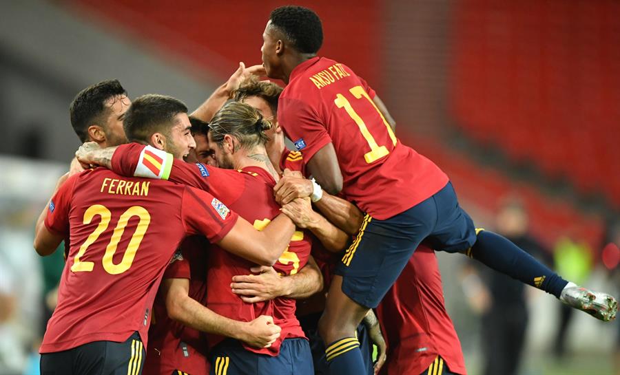 Una luchadora España rescató agónico empate ante Alemania en la Nations League