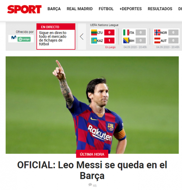 La reacción de la prensa internacional a la decisión de Lionel Messi de seguir en Barcelona