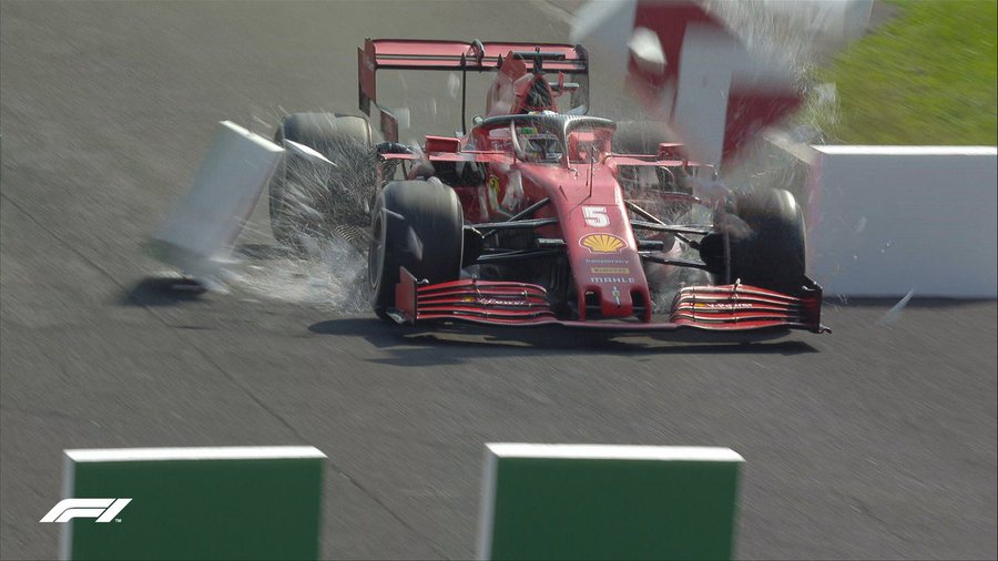 Sebastian Vettel se retiró del Gran Premio de Italia por falla en los frenos de su Ferrari