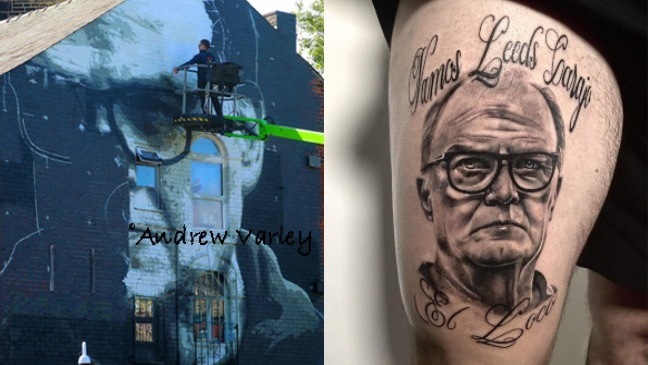 Hinchas de Leeds sorprendieron con imponente mural y con llamativo tatuaje en honor a Bielsa