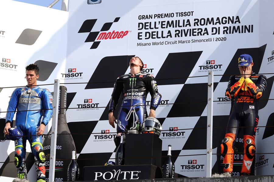 Viñales, Mir y Espargaró: El podio español que dominó el GP de la Emilia Romagna en el MotoGP