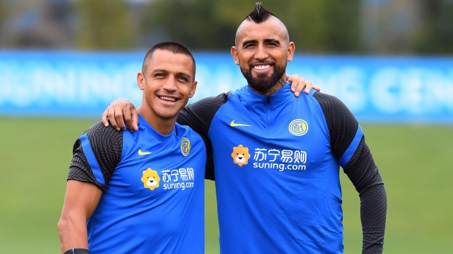 Arturo Vidal ya se reunió con Alexis Sánchez en la práctica de Inter