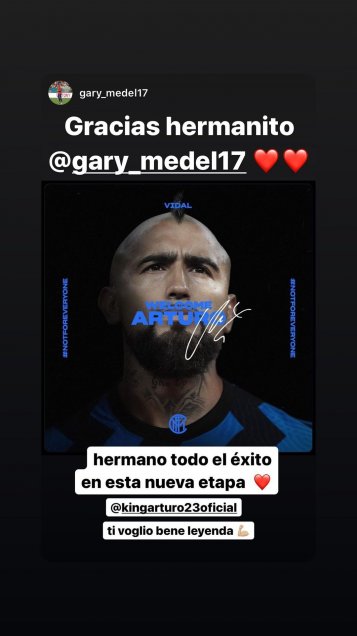 Futbolistas nacionales felicitaron a Arturo Vidal tras ser anunciado como refuerzo de Inter