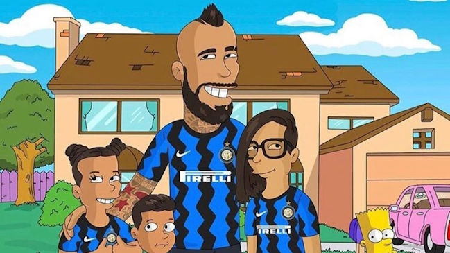 Arturo Vidal fue caricaturizado como personaje de Los Simpsons con la camiseta de Inter