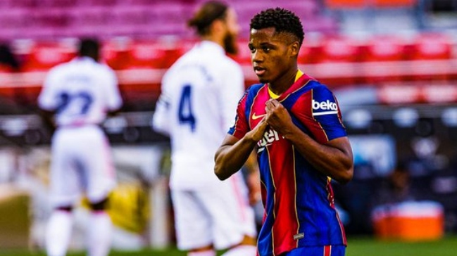 Ansu Fati es el segundo jugador más joven en anotar en un derbi español