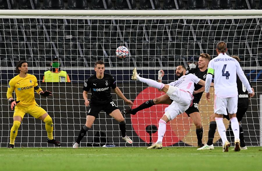 Benzema y Casemiro salvaron a Real Madrid en la igualdad ante Borussia Monchengladbach