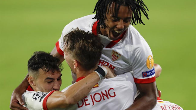 Sevilla logró su primer triunfo en Champions al derribar a Stade Rennais