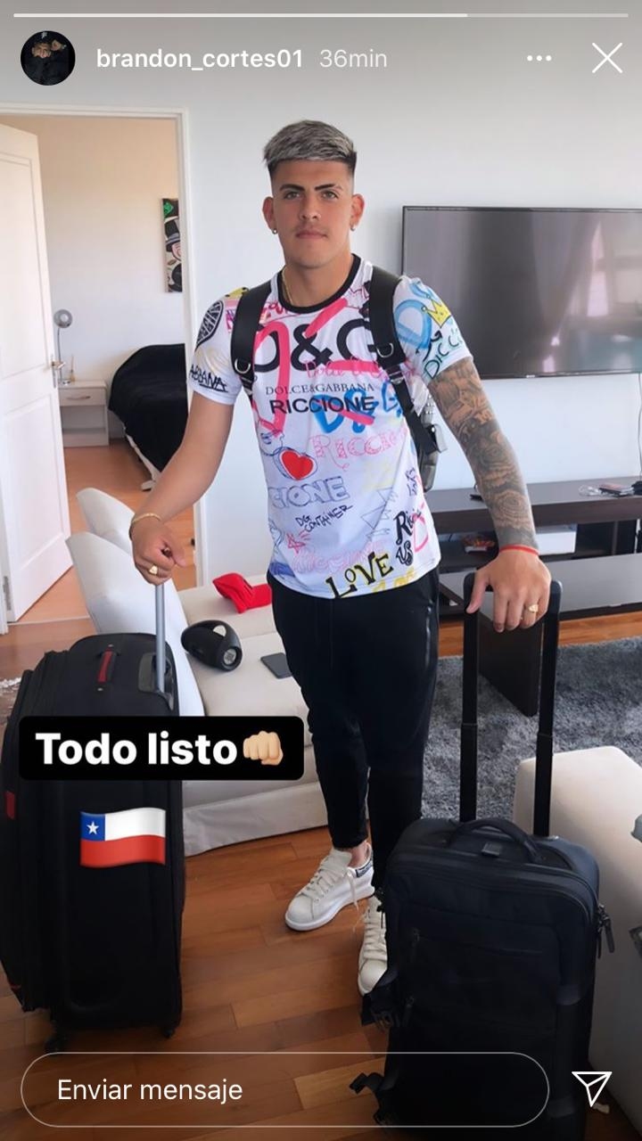 Brandon Cortés inició su viaje para sumarse a U. de Chile