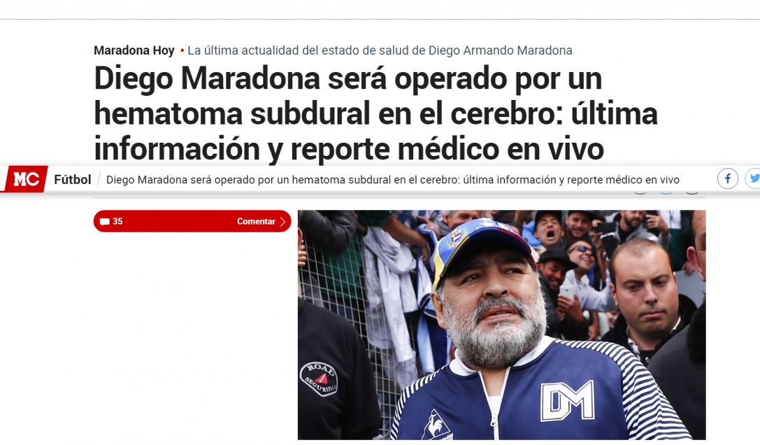 “Roguemos por D10S”: La preocupación de la prensa deportiva mundial por la salud de Maradona