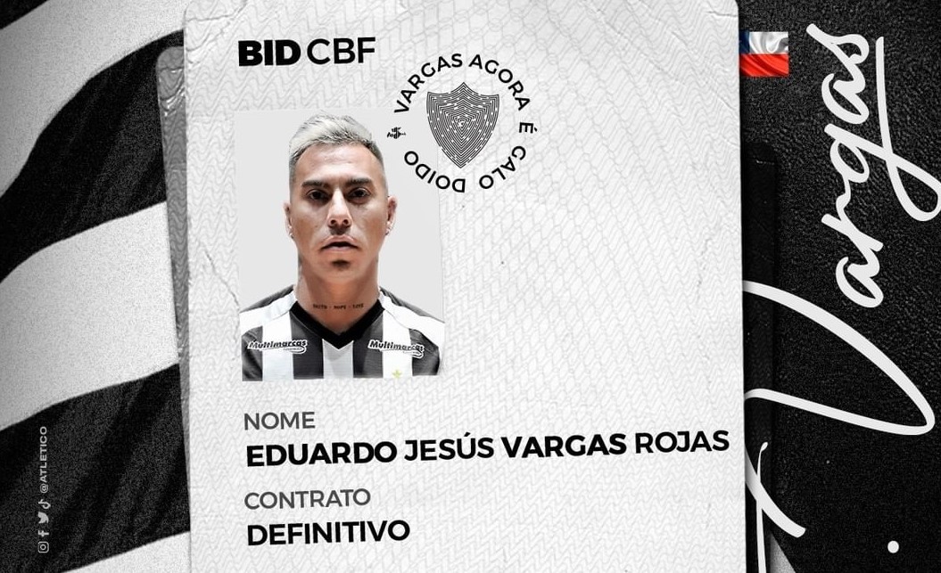 Eduardo Vargas fue registrado por Atlético Mineiro y está a disposición para debutar en el Brasileirao