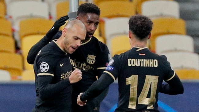 Braithwaite y Griezmann comandaron importante goleada de Barcelona ante Dinamo Kiev